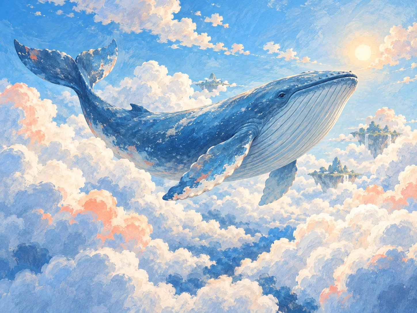 Cloud whale artwork in a concept app gallery